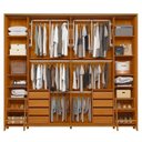 Ver imagem 6 de Guarda-Roupa Casal Dali com Espelho 2 Portas de Correr 8 Gavetas 100% MDF Cinamomo e Branco
