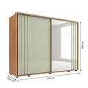 Ver imagem 4 de Guarda-Roupa Casal com Espelho 100% MDF 2 Portas de Correr 8 Gavetas Yescasa Cumaru/Opala Dali