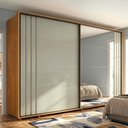 Ver imagem 1 de Guarda-Roupa Casal com Espelho 100% MDF 2 Portas de Correr 8 Gavetas Yescasa Cumaru/Opala Dali