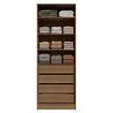Ver imagem 2 de Guarda Roupa Modulado Neo 2 Portas com Espelho 4 Gavetas MDP Rustic-Crema Madesa 80cm