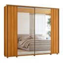Ver imagem 3 de Guarda Roupa Casal 100% MDF 2 Portas de Correr com Espelhos e Pés 8 Gavetas Dali Yescasa Marrom
