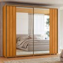Ver imagem 1 de Guarda Roupa Casal 2 Portas de Correr 100% MDF com Espelhos e Pés Dali Yescasa Marrom/Cinamomo