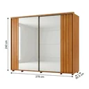Ver imagem 4 de Guarda-Roupa Casal com Espelho 100% MDF 2 Portas de Correr 8 Gavetas Yescasa Cinamomo Marrom Dali