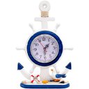 Ver imagem 1 de Relógio Decorativo Mesa Marítimo Ancora Timão Náutico 34cm