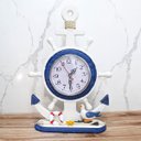 Ver imagem 2 de Relógio Decorativo Mesa Marítimo Ancora Timão Náutico 34cm