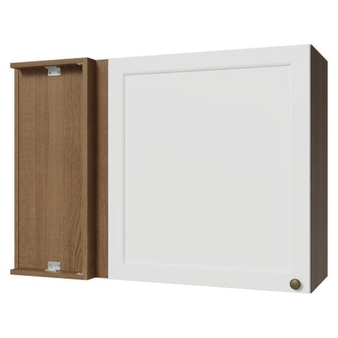 Armário Aéreo de Canto 1 Porta Rustic/branco Vik Madesa