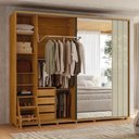 Ver imagem 7 de Guarda-Roupa Casal Dali 02 Portas com Espelho Yescasa Marrom/Cumaru/Opala