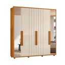 Ver imagem 3 de Guarda-Roupa Casal 6 Portas 100% MDF com Espelhos e Pés Veronese Branco/Cinamomo/Off White