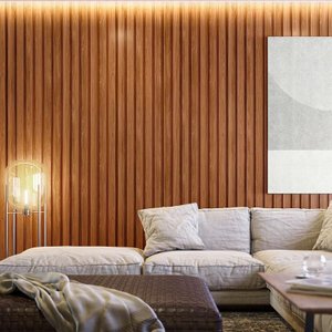 Modulo Painel Ripado Project - 1m - 2,65m Alt Cinamomo Mel - Mobler