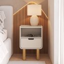 Ver imagem 1 de Mesa de Cabeceira Orgânica 1 Gaveta Aura 40cm Branco