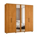 Ver imagem 3 de Guarda-Roupa Casal 6 Portas 100% MDF com Espelhos e Pés Miró Marrom/Cinamomo