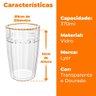 Copo de Cristal Transparente Fio de Ouro Imperial 370ml 1 Peça - Lyor - 5