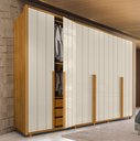 Ver imagem 1 de Guarda-Roupa Casal 6 Portas 100% MDF com Pés Volpi Branco/Cinamomo/Off White