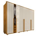 Ver imagem 3 de Guarda-Roupa Casal 6 Portas 100% MDF com Pés Volpi Branco/Cinamomo/Off White