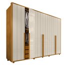 Ver imagem 3 de Guarda-Roupa Casal 6 Portas 100% MDF com Pés Volpi Branco/Cinamomo/Off White