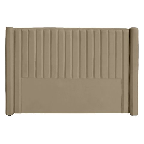 Cabeceira Ripada Estofada para Cama Box Casal King 1.95 - Suede - Sv Decor:capuccino