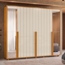 Ver imagem 6 de Guarda-Roupa Casal 6 Portas 100% MDF com Espelhos e Pés Volpi Branco/Cinamomo/Off White