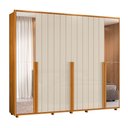 Ver imagem 7 de Guarda-Roupa Casal 6 Portas 100% MDF com Espelhos e Pés Volpi Branco/Cinamomo/Off White