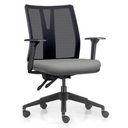 Ver imagem 1 de Cadeira de Escritório Giratória Diretor Flow F02 Base Preta Sintético Cinza - Lyam Decor