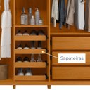 Ver imagem 6 de Guarda-Roupa Casal 6 Portas 100% MDF com Espelhos e Pés Volpi Branco/Cinamomo/Off White