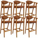 Ver imagem 1 de Kit 06 Banquetas Alta Cozinha Bancada Bar Sala de Jantar Fixa Cecília L02 Bouclê Terracota - Lyam De