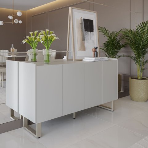 Buffet para Sala de Jantar com 4 Portas e Pés Champanhe Arcadia