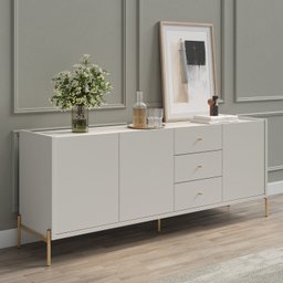Buffet Moderno com Gavetas e Pés de Aço Jasper - 1