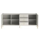 Ver imagem 3 de Buffet Moderno com Gavetas e Pés de Aço Jasper Branco/Off White Fosco/Dourado