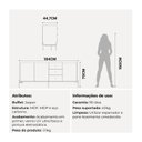 Ver imagem 4 de Buffet Moderno com Gavetas e Pés de Aço Jasper Branco/Off White Fosco/Dourado
