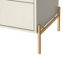 Ver imagem 7 de Buffet Moderno com Gavetas e Pés de Aço Jasper Branco/Off White Fosco/Dourado