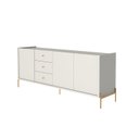 Ver mais imagens de Buffet Moderno com Gavetas e Pés de Aço Jasper Branco/Off White Fosco/Dourado