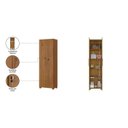 Ver imagem 3 de Kit com 2 Armários Multiuso Escritório NT4020 4 Portas e Prateleiras Marrom/Freijó