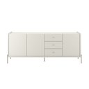 Ver imagem 2 de Buffet Moderno com Gavetas e Pés de Aço Jasper Branco/Off White Fosco/Champanhe