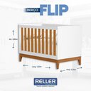 Ver imagem 7 de Jogo de Quarto Infantil Flip Guarda Roupa 4 Portas e Berço Americano Branco Fosco/savana - Reller M