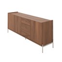 Ver imagem 7 de Buffet Moderno com Gavetas e Pés de Aço Jasper Marrom/Canella/Champanhe