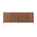 Ver imagem 3 de Buffet Moderno com Gavetas e Pés de Aço Jasper Marrom/Canella/Champanhe