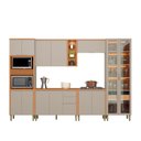 Ver imagem 1 de Cozinha Completa 6 Peças Arya 100% Mdf Jequitibá/gris Fosco - Sallar Home
