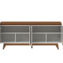 Ver imagem 3 de Buffet para Sala de Jantar 180 cm com Pés de Madeira e Nichos Pulse Branco/Off White Fosco/Canela