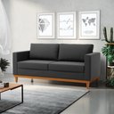 Ver imagem 2 de Sofá 03 Lugares Juliette Suede Base Madeira Castanho - D’Rossi