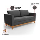 Ver imagem 6 de Sofá 03 Lugares Juliette Suede Base Madeira Castanho - D’Rossi