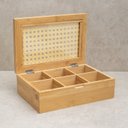 Ver imagem 2 de PORTA CHÁ DE BAMBU PALHINHA 6 DIVISÓRIAS - OIKOS