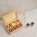 Ver imagem 4 de PORTA CHÁ DE BAMBU PALHINHA 6 DIVISÓRIAS - OIKOS