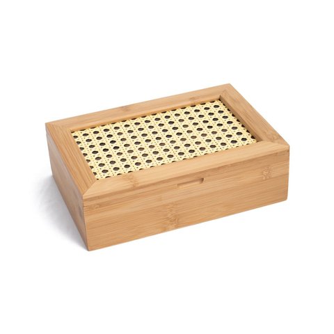 PORTA CHÁ DE BAMBU PALHINHA 6 DIVISÓRIAS - OIKOS