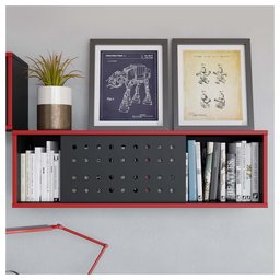 Nicho Suspenso 1 Porta Pixel Preto Vermelho Caemmun - 2