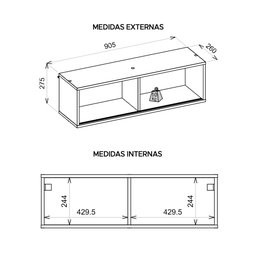 Nicho Suspenso 1 Porta Pixel Preto Vermelho Caemmun - 6