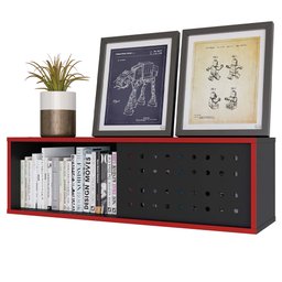 Nicho Suspenso 1 Porta Pixel Preto Vermelho Caemmun - 1