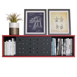 Nicho Suspenso 1 Porta Pixel Preto Vermelho Caemmun - 4