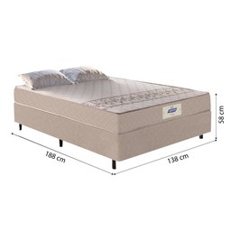 Cama Box Casal Colchão Molas Vibe 138x188x58cm Gazin Bege - 3