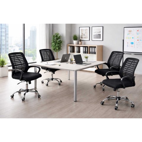 Kit 4 Cadeiras de Escritorio Esteirinha Mesh Ergonomica