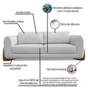 Ver imagem 3 de Sofá 2 Lugares 1,60m Lottus Cinza Pés Castanho-Pallazio